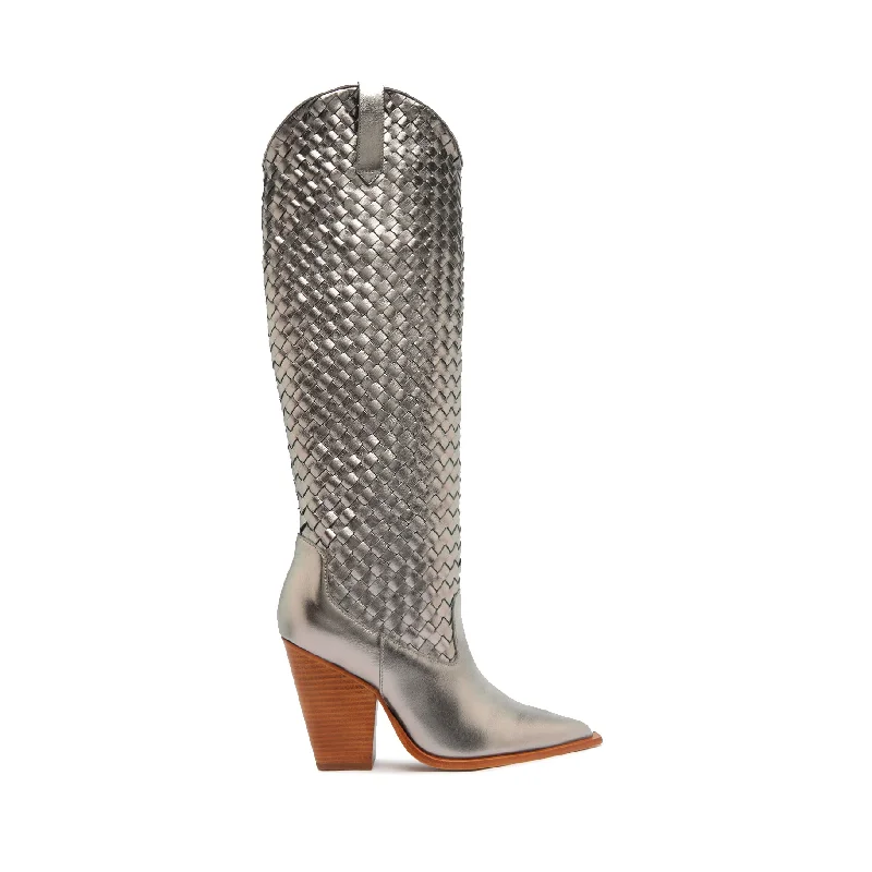 Ella Woven Metallic Leather Boot