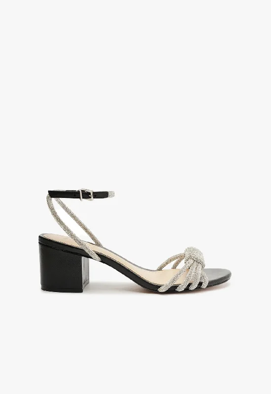 Jewell Mid Block Nappa Leather Sandal