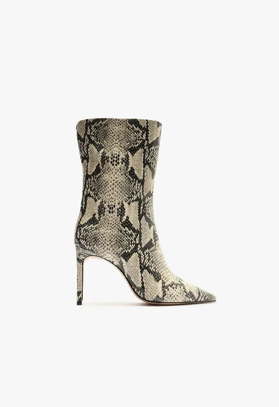 Mary Snake Embossed Leather Bootie