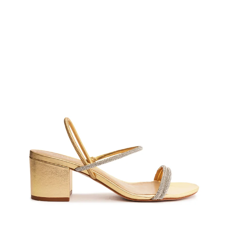 Whiteley Block Metallic Leather Sandal