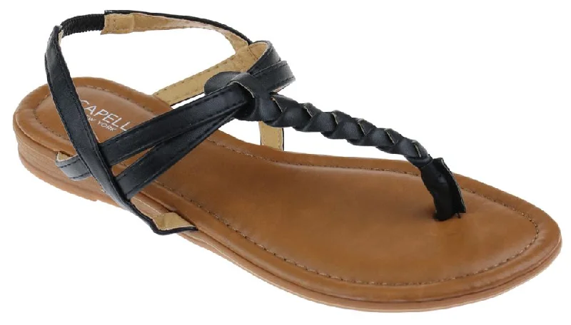 Ladies Faux Leather Braided Thong Sandal