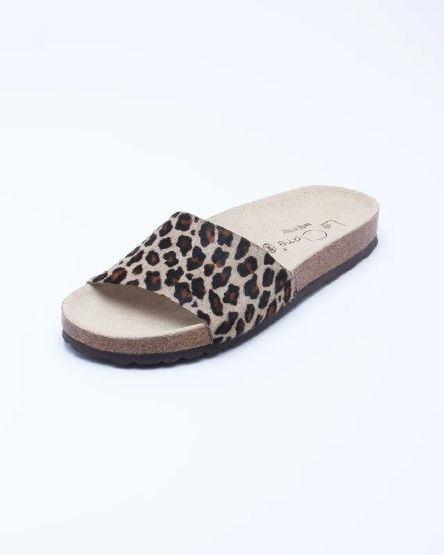 Women's Iris Slide Sandal Leopard Pony Hair