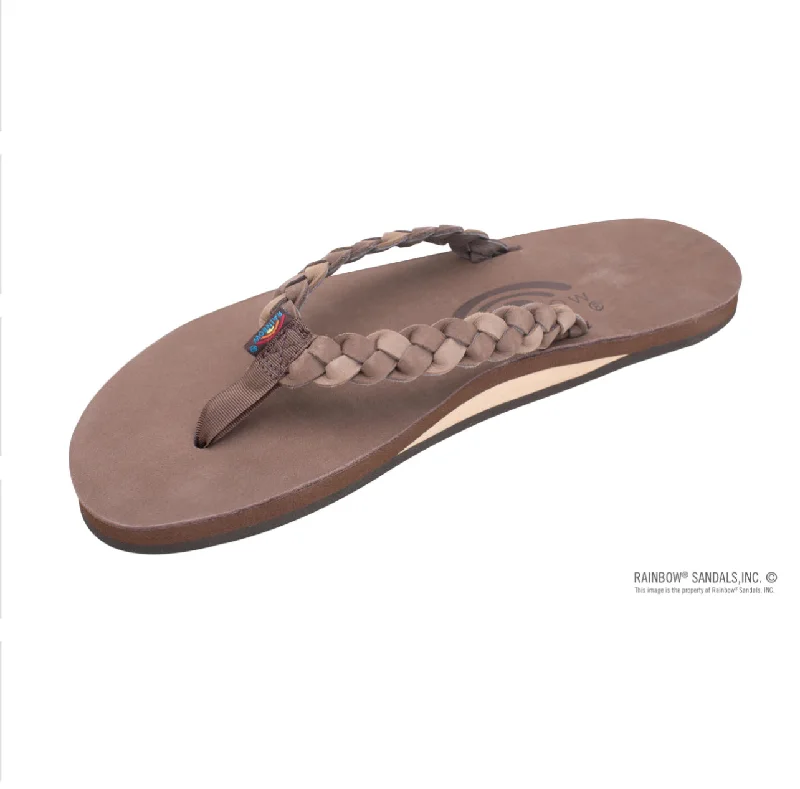 TWISTED SISTER SIERRA BROWN - Rainbow Single Layer Arch Support Leather with a 3/4" Medium Double Braided Strap